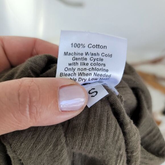 Wilt long sleeve round hem khaki green top - Picture 6 of 7